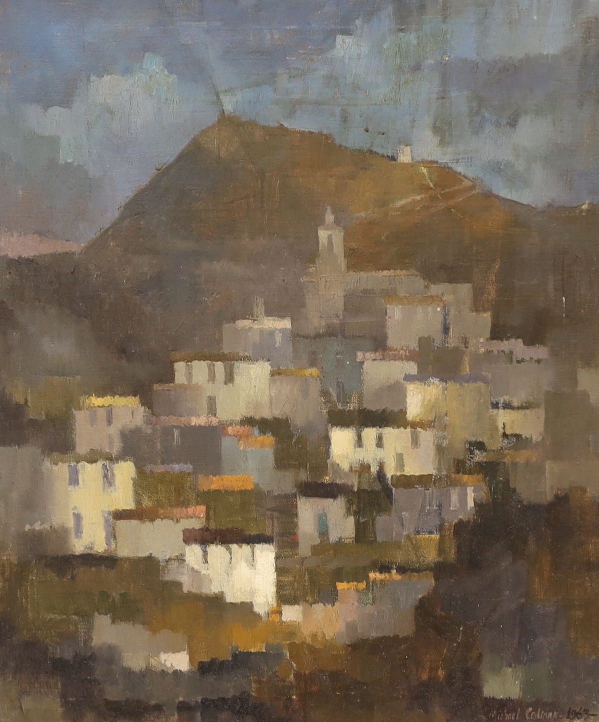 Michael Cadman R.A. (1920-2010), oil on canvas, 'View of a Mediterranean town', signed and dated 1963, 60 x 49cm